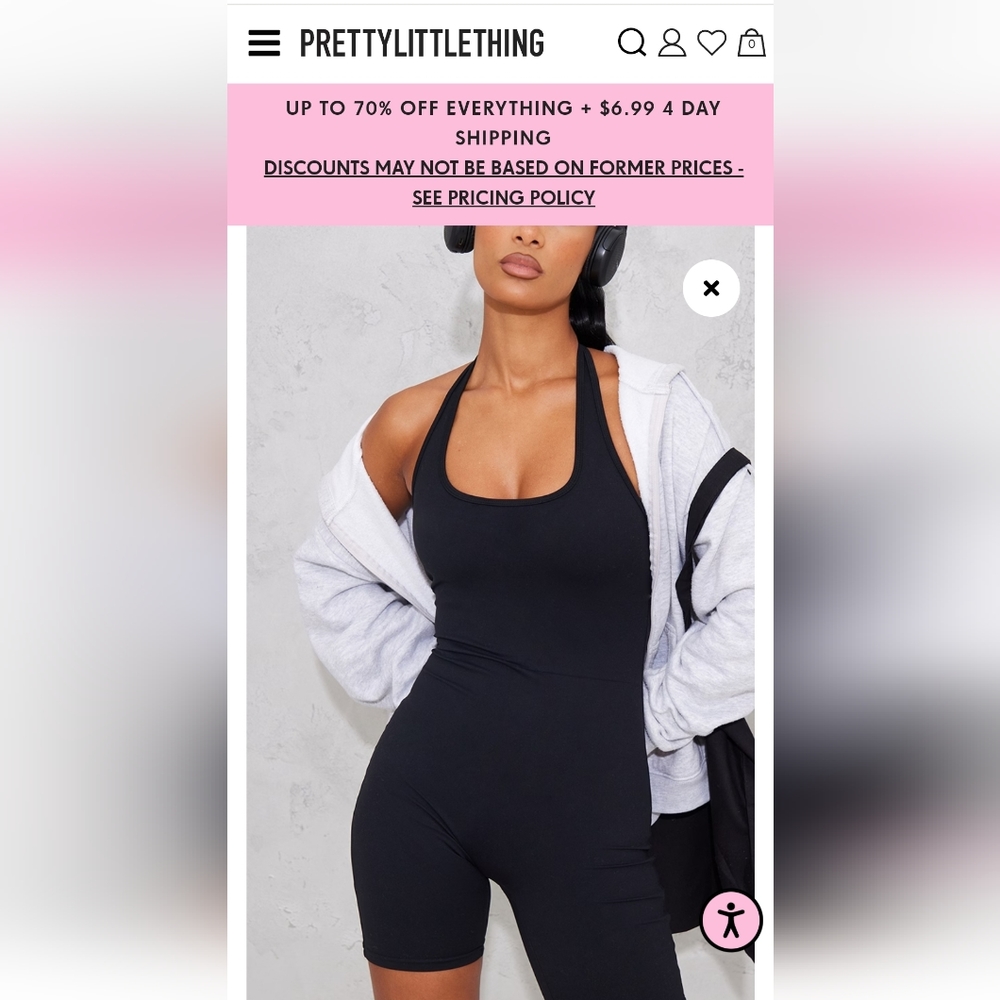 nwot Prettylittlething halter jumpsuit workout